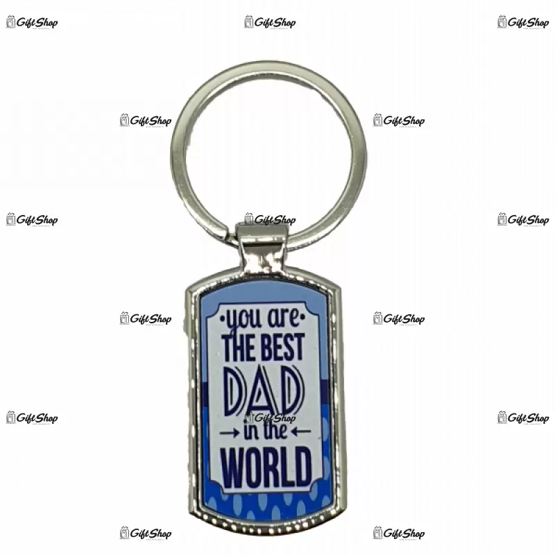 You are the best dad in the world, breloc din metal cu mesaj